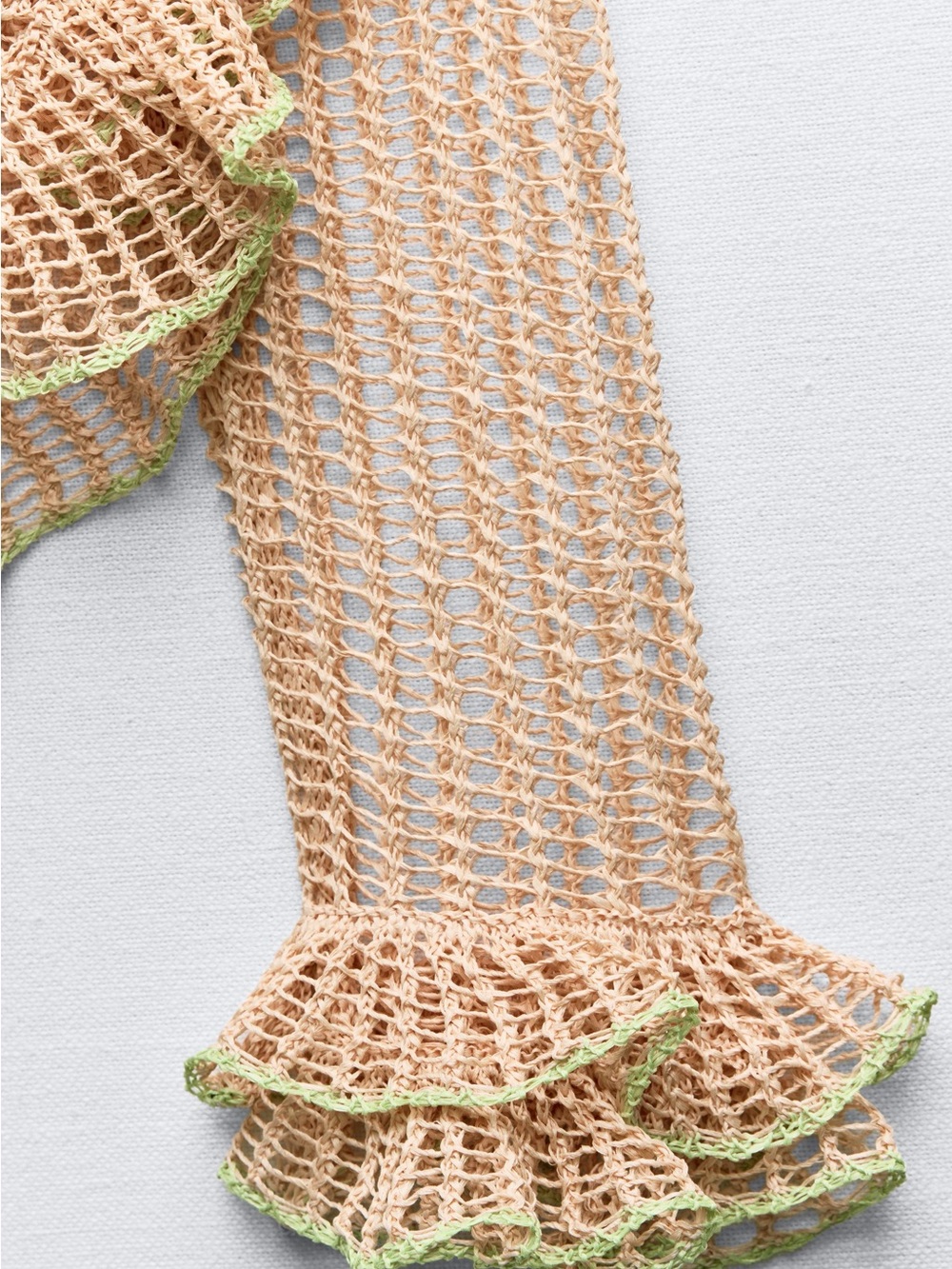 ZARA Woven Ruffle Raffia Women's Top - Picture 7 of 7